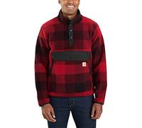Carhartt Men's Relaxed fit Fleece Jumper Sweater, Oxblood Plaid, S