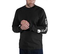 Carhartt Mens Long Sleeve Rib Knit Crew Neck Signature Logo T-Shirt M - Chest 38-40' (97-102cm)
