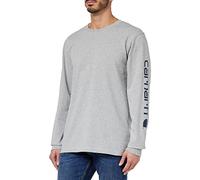 Carhartt Men's Signature Logo Long-Sleeve T-Shirt, Heather Grey, S