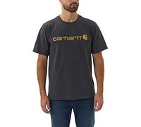 Carhartt Men's Relaxed Fit Heavyweight Short-Sleeve Logo Graphic T-Shirt, Carbon Heather, M