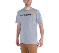 Carhartt Men's Relaxed Fit Heavyweight Short-Sleeve Logo Graphic T-Shirt, Heather Grey, S