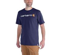 Carhartt Men's Relaxed Fit Heavyweight Short-Sleeve Logo Graphic T-Shirt, Navy, XL