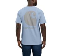 Carhartt Men's Relaxed Fit Heavyweight Short-Sleeve Pocket C Graphic T-Shirt, Fog Blue, Large