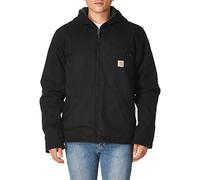 Carhartt Men's Relaxed Fit Washed Duck Sherpa-Lined Jacket, Black, Large/Tall