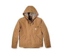 Carhartt Men's Relaxed Fit Washed Duck Sherpa Lined Jacket Brown L