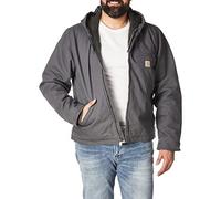 Carhartt Men's Relaxed Fit Washed Duck Sherpa-Lined Jacket, Gravel, Large/Tall