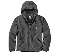 Carhartt Men's Relaxed Fit Washed Duck Sherpa-Lined Jacket, Gravel, X-Large/Tall