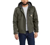 Carhartt Men's Relaxed Fit Washed Duck Sherpa-Lined Utility Jacket, Moss, M