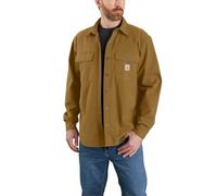 Carhartt Men's Rugged Flex Relaxed Fit Canvas Fleece Lined Shirt Jac, Oak Brown, Medium