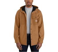 Carhartt Men's Rain Defender Relaxed Fit Heavyweight Hooded Shirt Jacket, Oiled Walnut Heather, S
