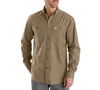 Carhartt Men's Rugged Flex Rigby Long Sleeve Work Shirt Shirt, Dark Khaki, Small