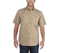 Carhartt Men's Rugged Flex Rigby Short-Sleeve Work Shirt, Dark Khaki, XL