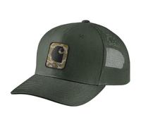 Carhartt Mens Rugged Flex Twill Mesh-Back Camo Patch Cap, Forestry Green, One size