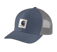 Carhartt Men's Rugged Flex Twill Mesh-Back Logo Patch Cap, Bluestone, One Size
