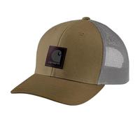 Carhartt Mens Rugged Flex Twill Mesh-Back Logo Patch Cap, Dark Khaki, One Size
