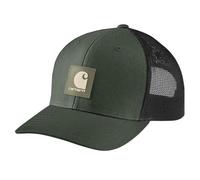 Carhartt Mens Rugged Flex Twill Mesh-Back Logo Patch Cap, Forestry Green, One Size