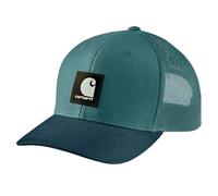 Carhartt Mens Rugged Flex Twill Mesh-Back Logo Patch Cap, Transformative Teal/Navy, One size