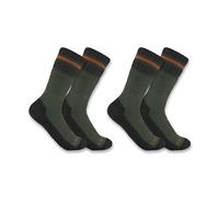 Carhartt Men's SB7742M Heavyweight Synthetic-Wool Blend Boot Sock 2-Pack, Burnt Olive, X-Large