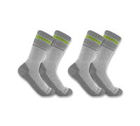 Carhartt Men's Heavyweight Synthetic-Wool Blend Boot Sock 2 Pack, Heather Grey, Large