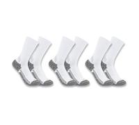Carhartt Men's SC4223M Force® Midweight Crew Sock 3-Pack, White, Medium