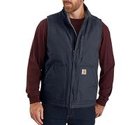 Carhartt mens Sherpa Lined Mock-neck Vest - blue - Medium