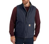 Carhartt Men's Sherpa Lined Mock-Neck Vest Work top Clothing, Navy, S