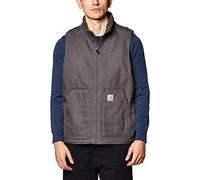 Carhartt Men's Sherpa Lined Mock-Neck Vest Work Utility Outerwear, Gravel, XL Big Tall