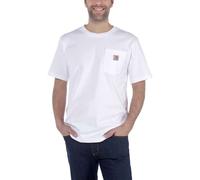 Carhartt Mens Workw Pocket Short Sleeve Cotton T Shirt Tee, White, L - Chest 42-44 inch (107-112cm)
