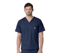 Carhartt Men's Slim Fit 6 Pkt Top Medical Scrubs Shirt, Navy, Medium
