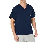 Carhartt Men's Slim Fit V-Neck Top Medical Scrubs Shirt, Navy, Medium
