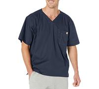 Carhartt Men's Solid Ripstop Utility Scrub Top, Navy, Small