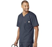 Carhartt Men's Solid Ripstop Utility Scrub Top, Navy, X-Large