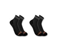 Carhartt Men's SQ8012M Lightweight Durable Quarter Sock 2-Pack, Black, Large