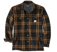 Carhartt Men's Standard Relaxed Fit Flannel Sherpa-Lined Shirt Jac, Black