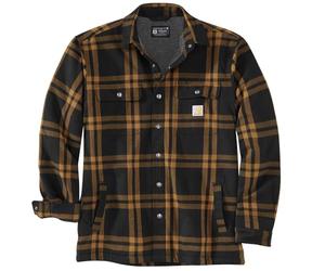 Carhartt Men's Standard Relaxed Fit Flannel Sherpa-Lined Shirt Jac, Black
