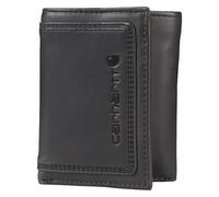 Carhartt Men's Standard Top Grain Leather Trifold, Contrasting Stitch, Black, One Size