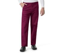 Carhartt Men's Straight Fit Multi-Cargo Medical Scrubs Pants, Wine, S Tall