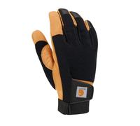 Carhartt Men's Synthetic Leather High Dexterity Touch Sensitive Secure Cuff Glove Cold Weather, Black Barley, Small