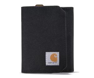 Carhartt Men's Trifold, Durable Wallets, Available in Leather and Canvas Styles, Nylon Duck (Black), One Size