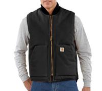 Carhartt Men's V01 Relaxed Fit Firm Duck Insulated Rib Collar Vest, Black, L