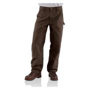Carhartt Men's Washed Duck Double Front Dungaree Jeans, Dark Brown, 34W / 32L