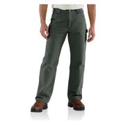 Carhartt Men's Washed Duck Dungaree Flannel Lined Work Pant - Green - 30W x 34L