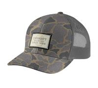 Carhartt Men's Wool Mesh-Back Logo Patch Cap Baseball, Khaki Vintage Camo, One Size