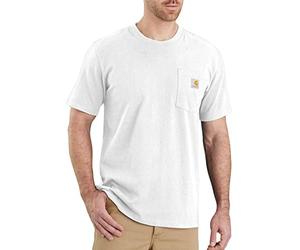 Carhartt Mens Workw Pocket Short Sleeve Cotton T Shirt Tee, White, M - Chest 38-40 in (97-102cm)