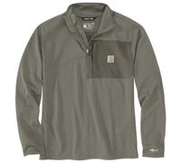 Carhartt - Mock Neck Half-Zip T-Shirt - Longsleeve size M, grey