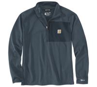 Carhartt - Mock Neck Half-Zip T-Shirt - Longsleeve size XL, blue
