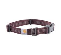 Carhartt Nylon Webbing Dog Collar Fully Adjustable with Heavy Duty Side Buckle, Wine Red, Medium