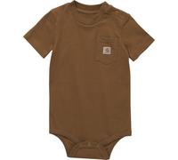 Carhartt Plain Baby Short Sleeve Bodysuit Pocket T-Shirt One-Piece Short Sleeve Bodysuit Pocket T-Shirt One-Piece, brown, 6 Months