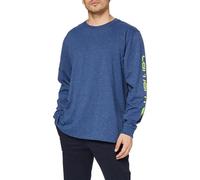 Carhartt Relaxed Fit Heavyweight Long-Sleeve Logo Sleeve T-Shirt Cobalt Blue Heather M
