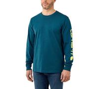 Carhartt Relaxed Fit Heavy Graphic Logo Sleeve Men's T-shirt, Blue, M